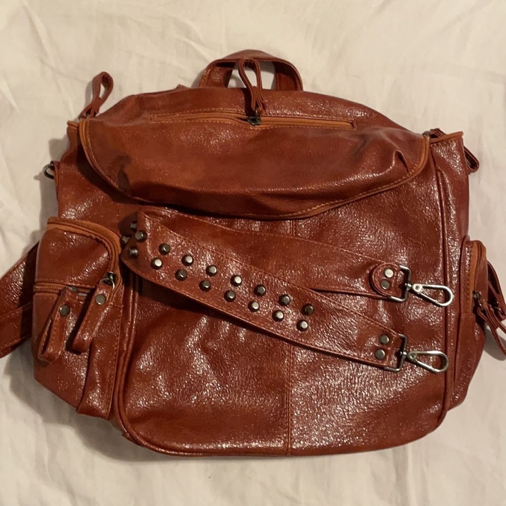 PU Leather Rivet Backpack - Picture 11 of 12